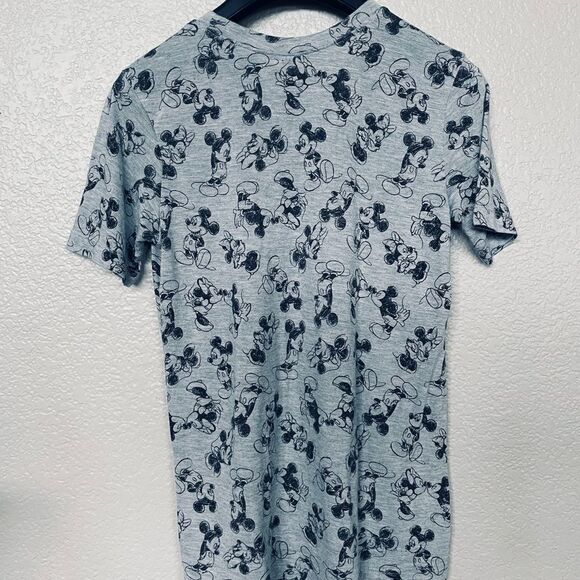 Disney Mickey & Minnie Mouse Gray Print T-Shirt Top S - Picture 2 of 3